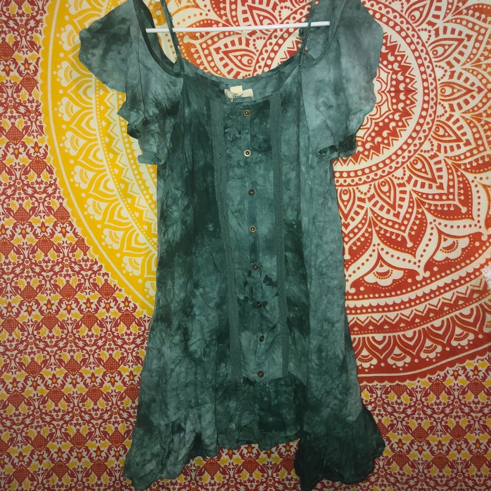 🆕Exist Cold Shoulder Button up Dress Sz Small
